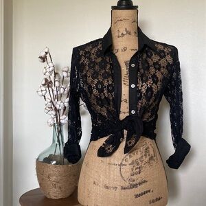 Floral Lace Button Up